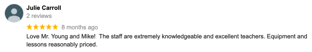 Julie Carroll left us a 5-star review and knows our music lessons are a great investment!